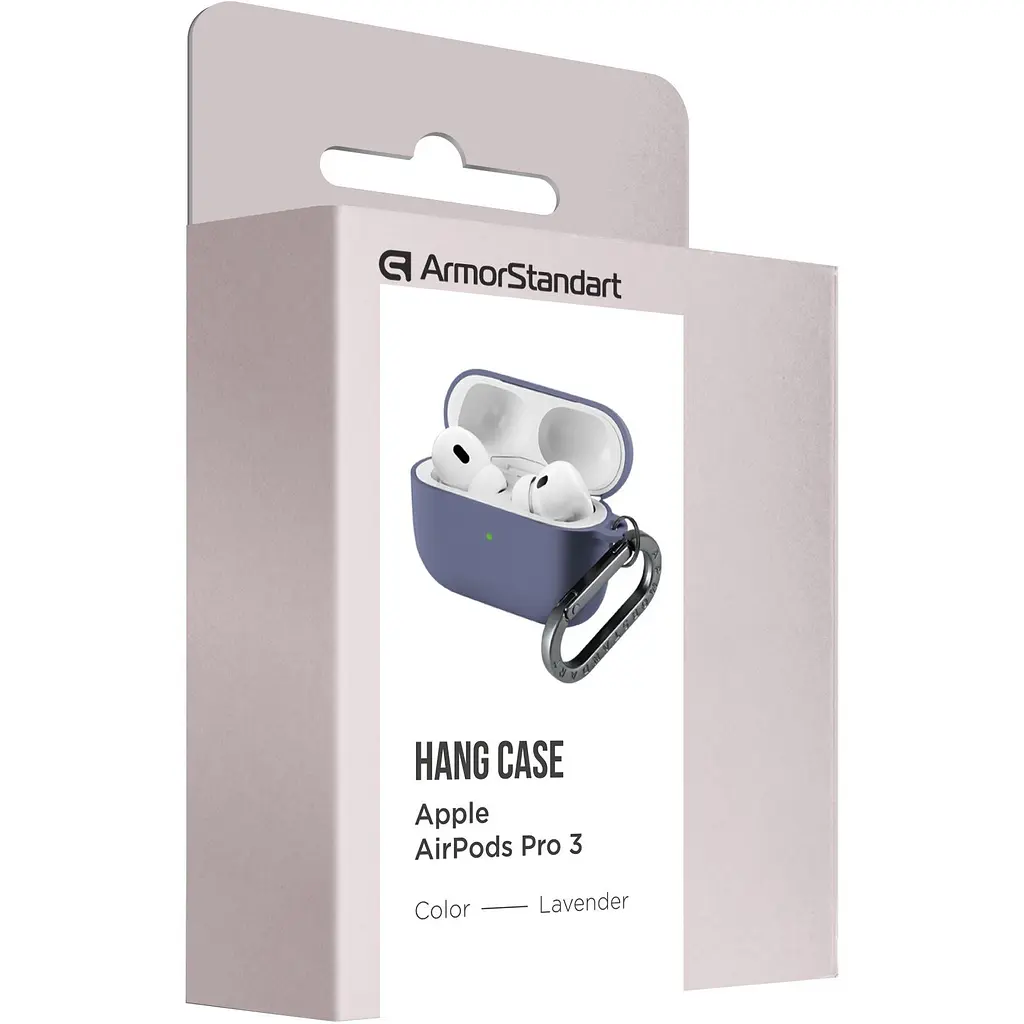 Чехол ArmorStandart Hang Case для Apple AirPods Pro 3 Lavender (ARM88274) [149496] - фото 3