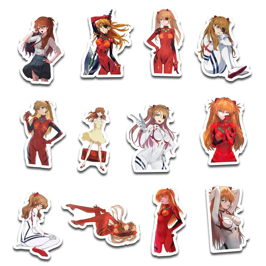 Стикерпак GeekLand Evangelion Asuka Langley 45 штук (SP AL 01) - фото 3