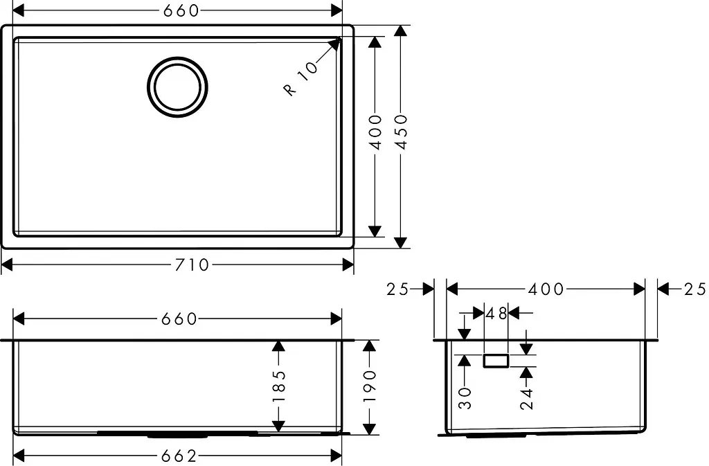 Кухонна мийка Hansgrohe S71 S719-U660 сталь stainless steel 43428800 - фото 4