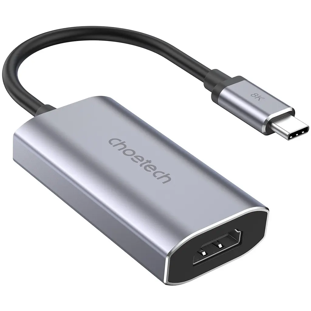 Перехідник USB 3.1 Type-C M - HDMI F, 0,15m 8K 60Hz Choetech чорний - фото 2