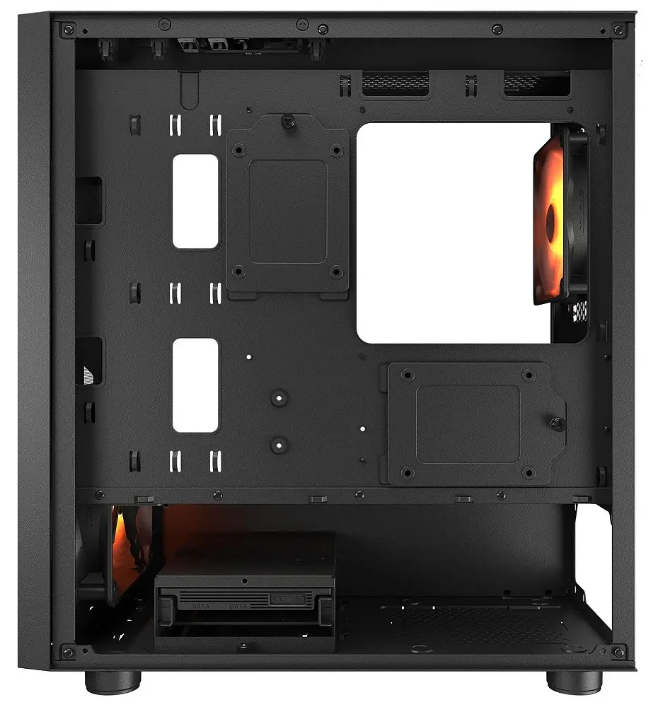 Корпус Cougar Uniface Mini RGB Black без БЖ Mini Tower для Micro ATX / Mini ITX 2xUSB 3.0 / 1xUSB 2.0 макс. CPU - 160 мм / VGA - 340 мм 2x140 мм ARGB + 1x120 мм ARGB бічна панель із загартованого скла вбудований ARGB Hub - фото 5