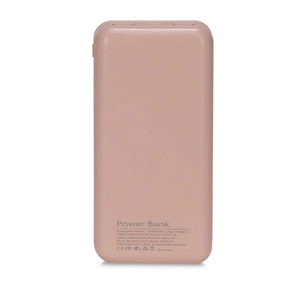 Повербанк 20000mAh Power Bank Kraft TPB-2020 Pink 22.5W QC3.0 (43-00048) - фото 4