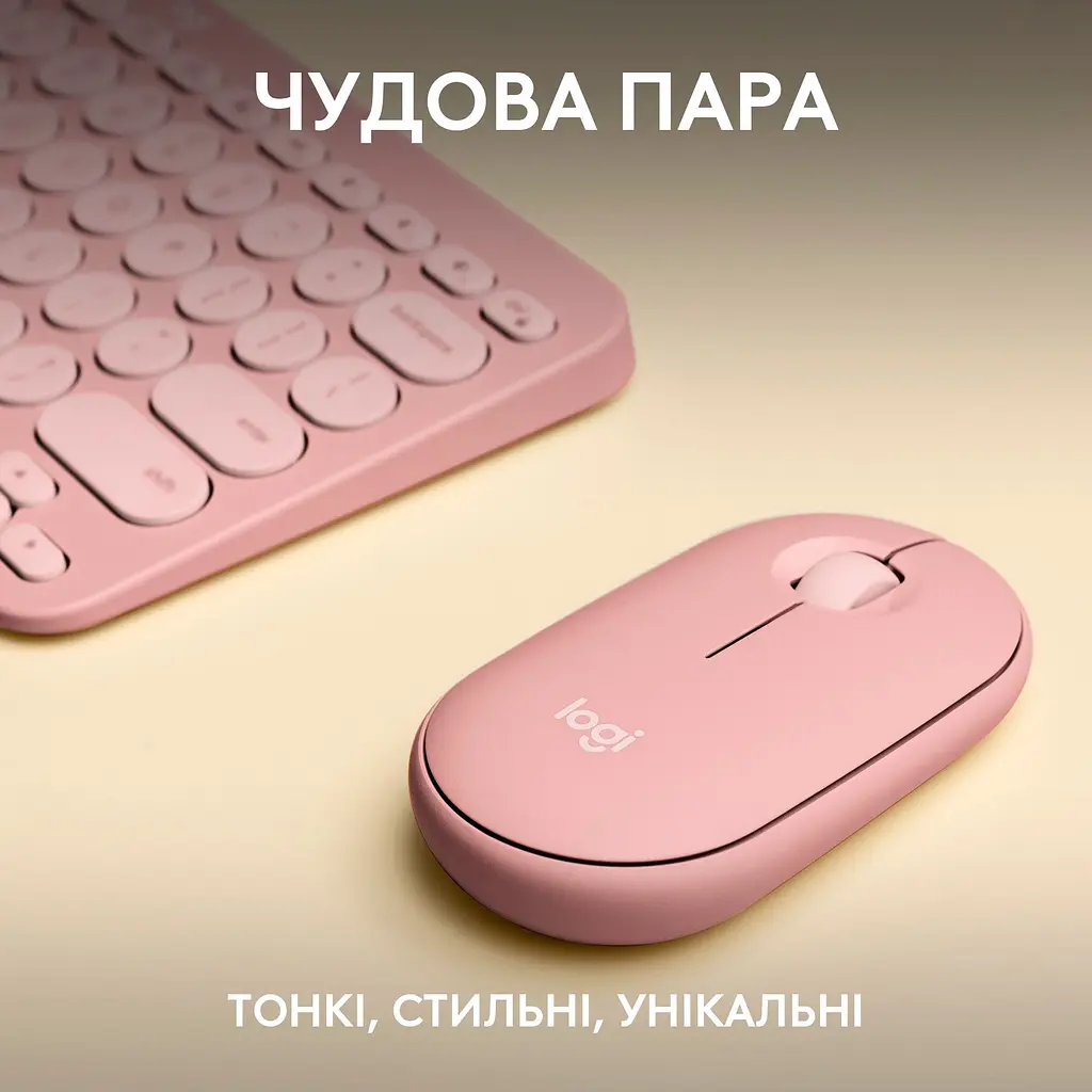 Комплект (клавіатура + миша) Logitech Pebble 2 Combo Rose (920-012241) UA [141508] - фото 7