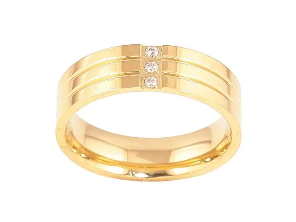 Каблучка XUPING Stainless Steel Колір 14К Візерунок з кристалами 6мм 10751 р.18