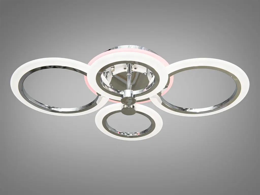 LED-люстра с диммером и цветной подсветкой, цвет хром, 80W - фото 2