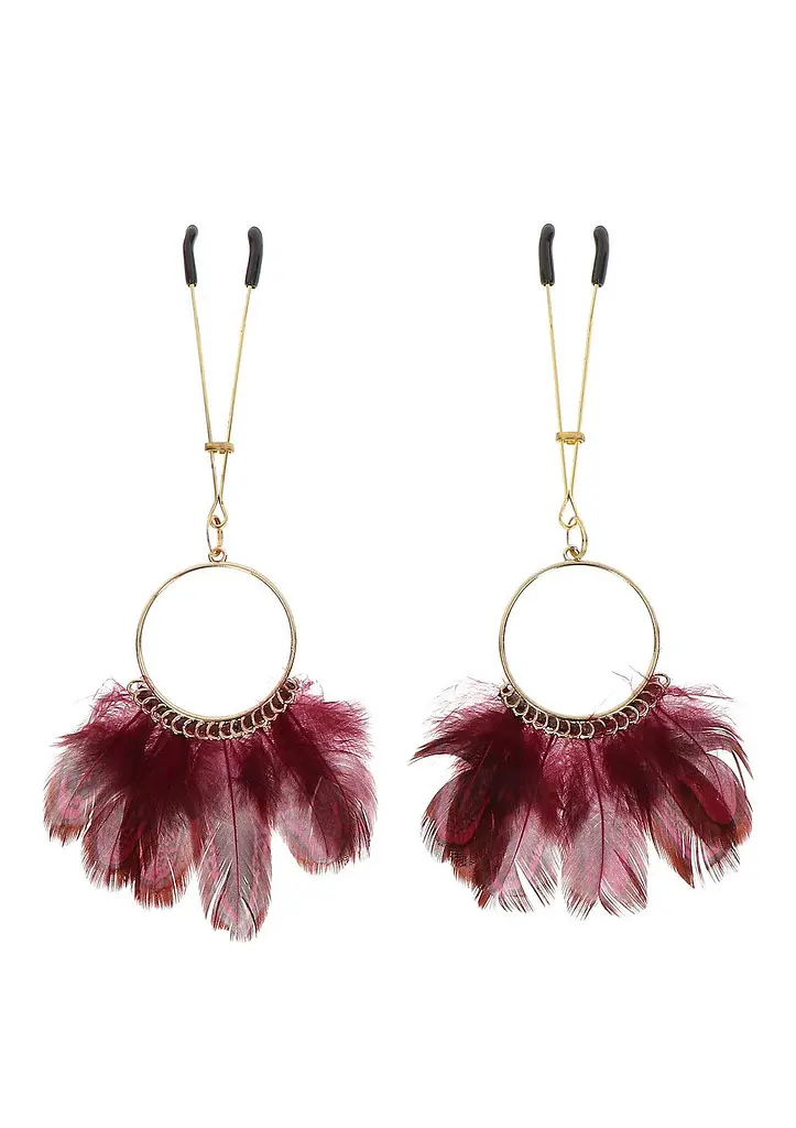 Затискачі для сосків Taboom Tweezers With Feathers (золотистий)