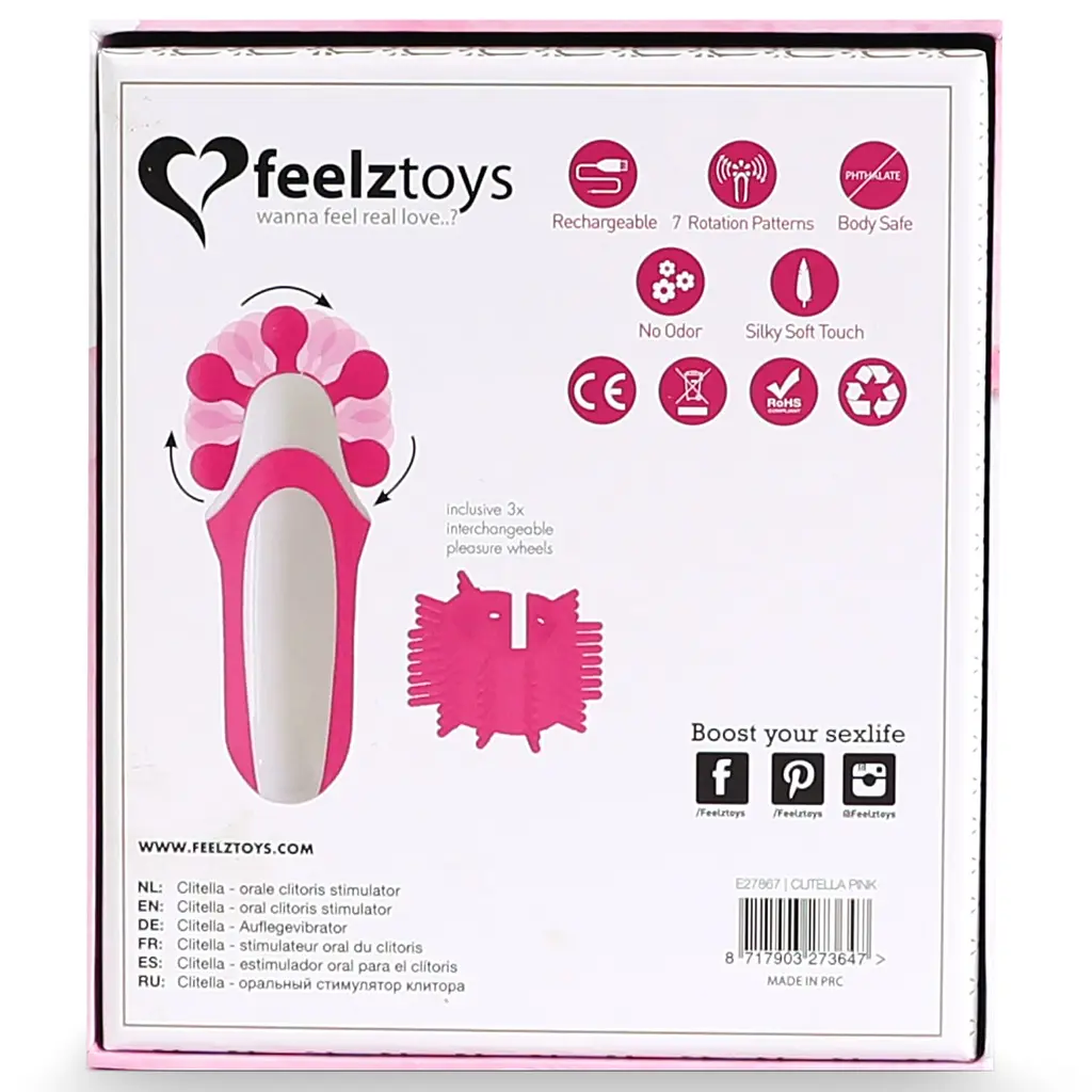 Стимулятор з імітацією оральних пестощів FeelzToys - Clitella Oral Clitoral Stimulator Pink - фото 7