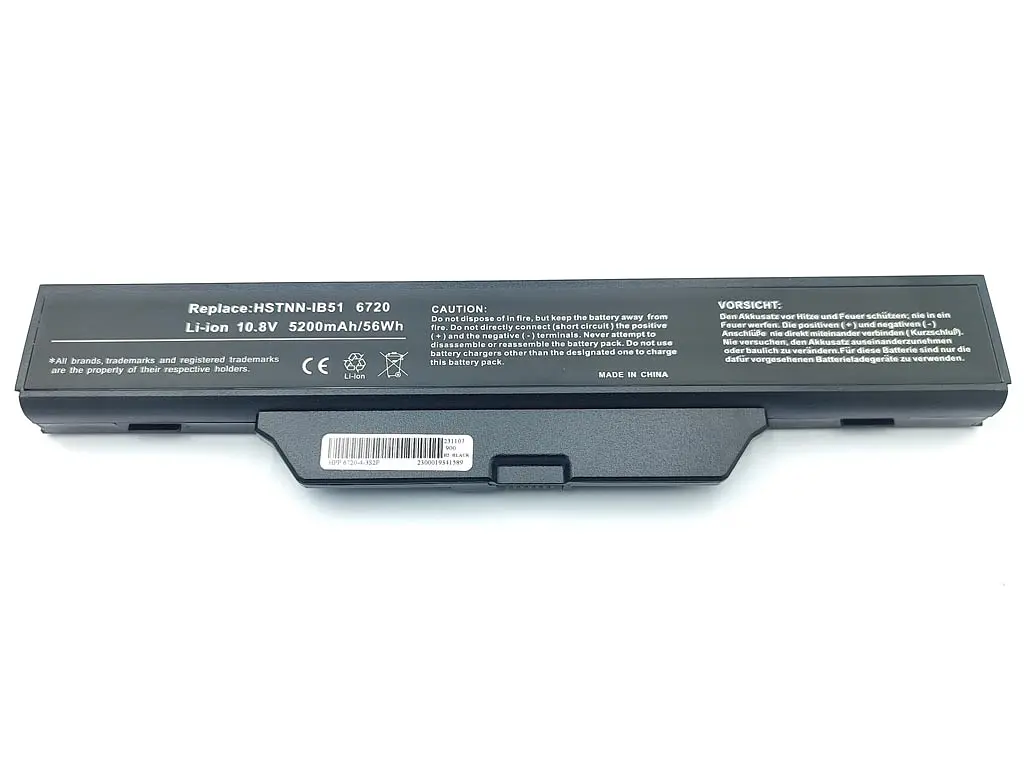 Акумулятор для ноутбука HP Compaq 6720, 6720S, 6820, 6730S, 6735s, 6820s, 6830s, Compaq 510, 511, 550, 610, 615 (HSTNN-IB52) (10.8V 5200Wh) - фото 2