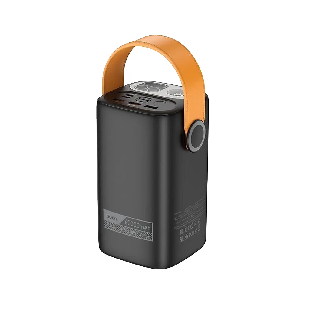 Батарея універсальна HOCO 60000mAh Astrum PD/100W, QC/3.0, LED lamp, Black (DB160 / 714724) - фото 3