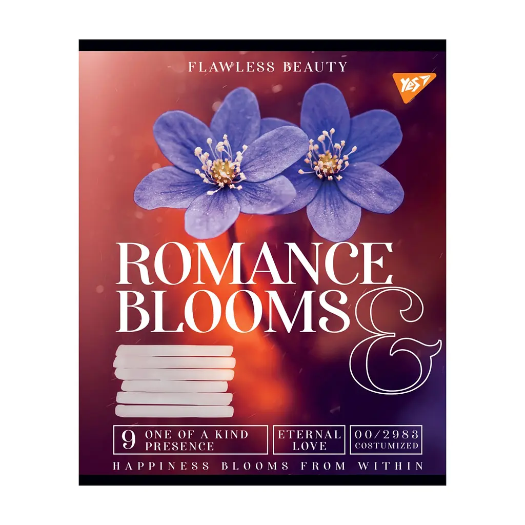 Зошит Yes А5 Romance blooms 96 аркушів, лінія (766509), в асортименті - фото 4
