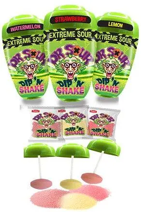 Льодяник на паличці з кислим порошком Dr Sour Dip 'N Shake 21г - фото 3