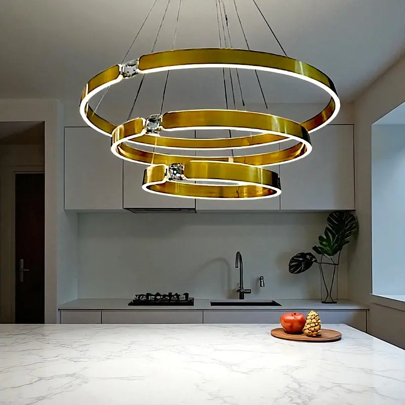 Led люстра кольца Art BX5001/40+60+80 GD - фото 3