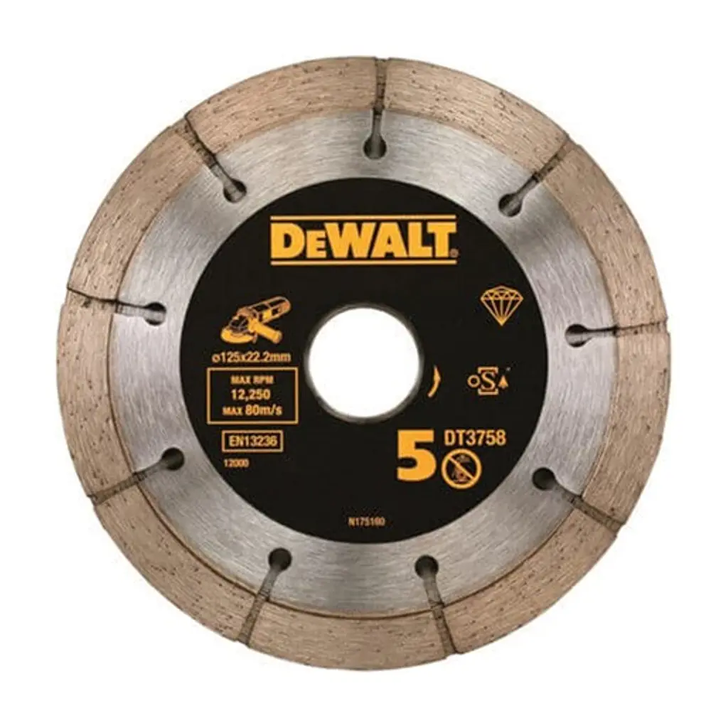 Диск пиляльний DeWALT алмазний здвоєний бетон/цегла/штукатурка, 125x6.3х22.2 мм (DT3758)