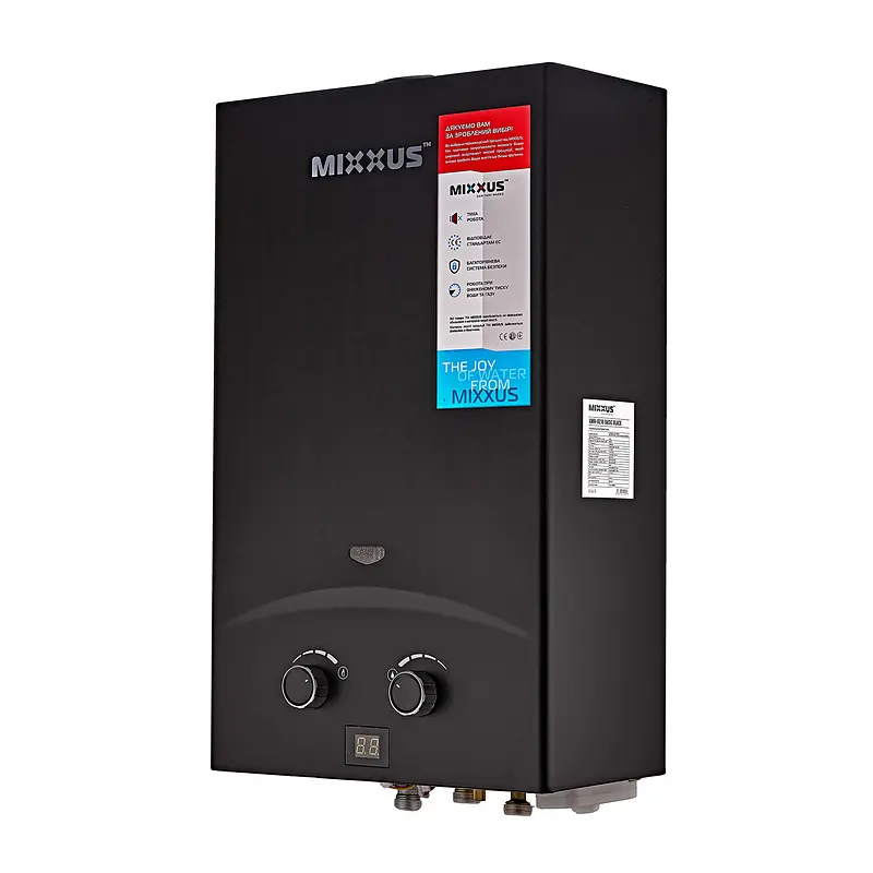Газова колонка Mixxus GWH-0210 Basic Black димохідна 10 л/хв WH0023 - фото 4