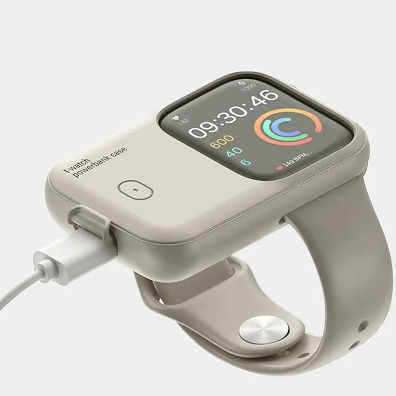 Портативний ЗП Charging Soft Case for Apple Watch 40/41mm 1200 mAh Moon White - фото 2