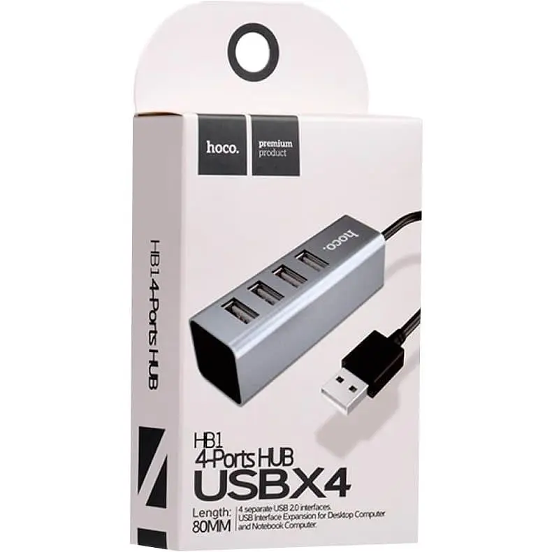 USB-Хаб USB-хаб HOCO HB1 4USB Line machine Tarnish (6957531038139) - фото 4