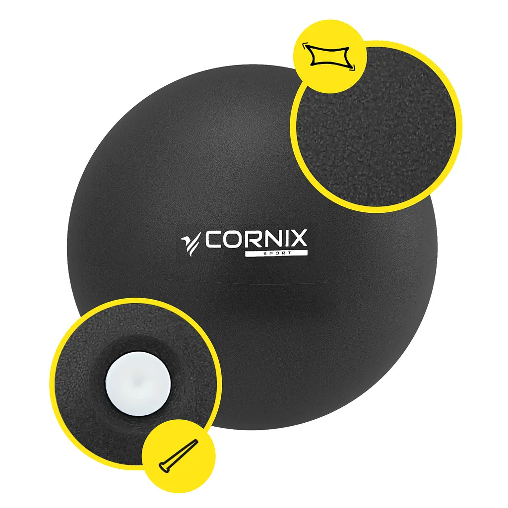 М'яч для пілатесу, йоги, реабілітації Cornix MiniGYMball 22 см XR-0371 Black - фото 2