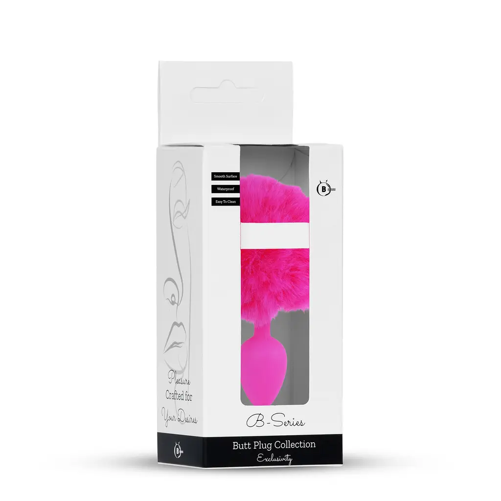 Анальна пробка - Bunny Tail Silicone Pink Plug Pink - фото 7