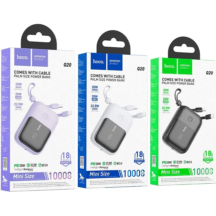 Зовнішній акумулятор Hoco Q20 Fountain 10000mAh 22.5W White [109958] - фото 4