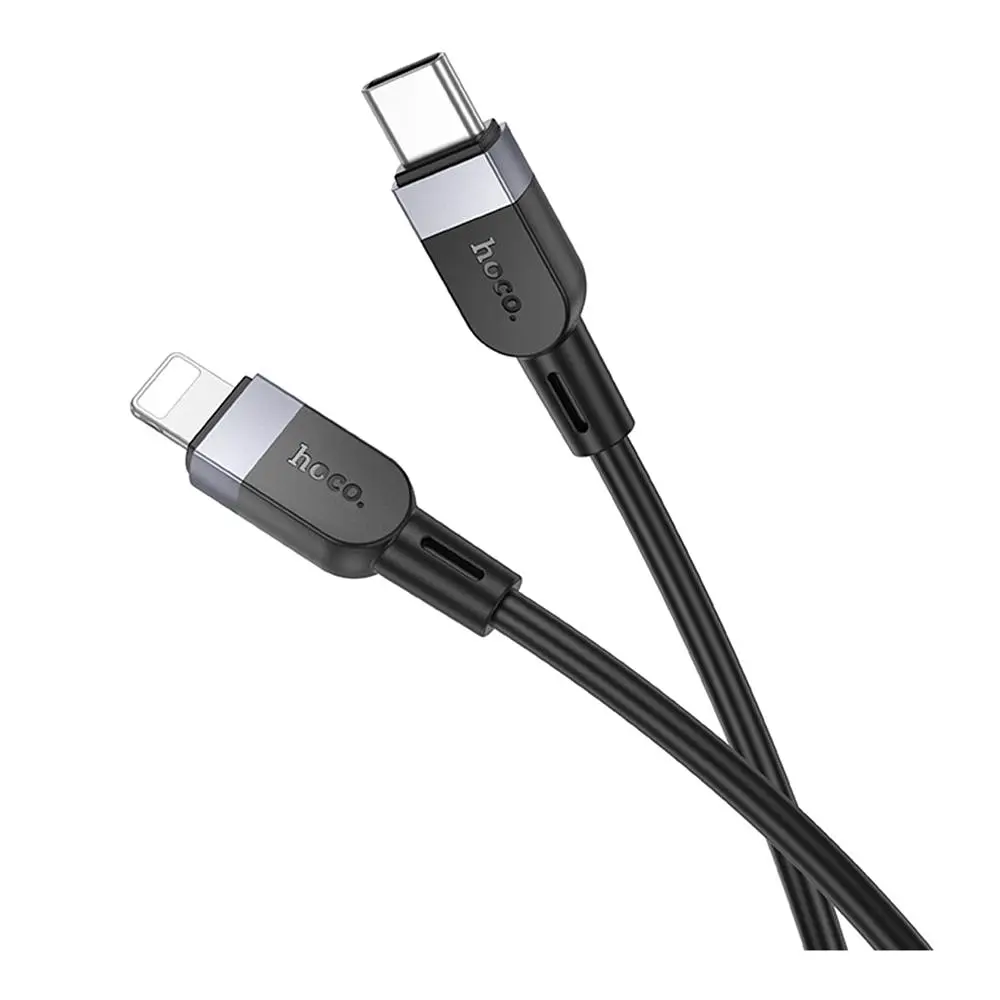 Кабель синхронізації Hoco X109 Silicone PD27W/3A Type-C to Lightning 1m Black (35917_3605820) - фото 2