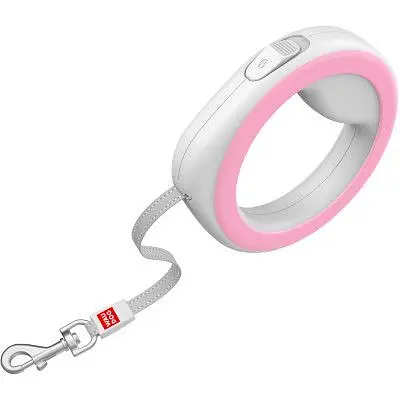 Повідець для собак WAUDOG R-leash світловідбиваюча стрічка XS-M до 40 кг 2.9 м рожевий (81277) - фото 3