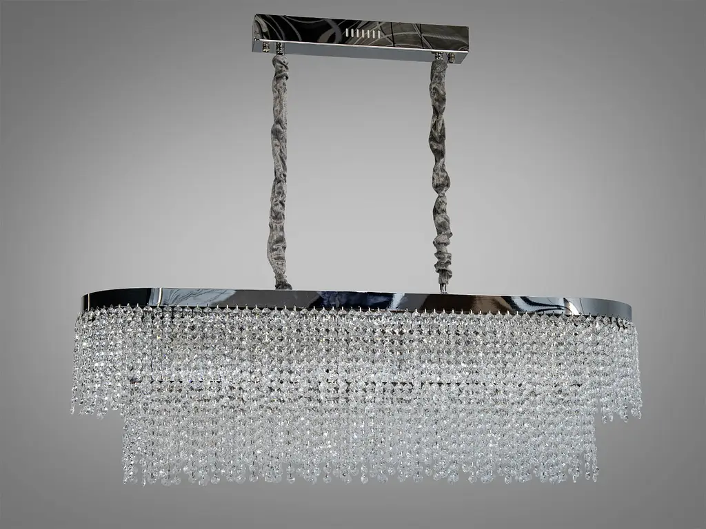 Овальна кришталева люстра Diasha 376-L1000x300CH LED-модель з потужністю 250 Вт, завдовжки 99 см і каскадним блиском - фото 2