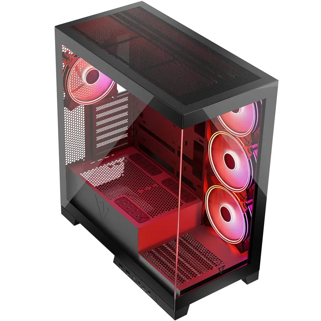 Корпус Modecom VOLCANO SPACE APEX ARGB 4x140 мм fans MIDI USB 3.0x2+TYPE-C BLACK без БЖ ATX (AT-SPACE-PG-10-000000-000) - фото 4
