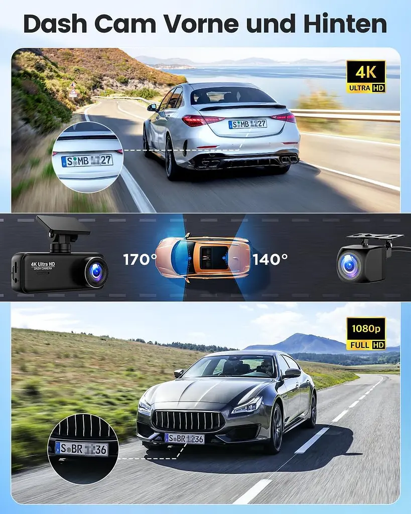 Відеореєстратор SIGRILL 4K+1080P з Wi-Fi та картою 64 ГБ - фото 6
