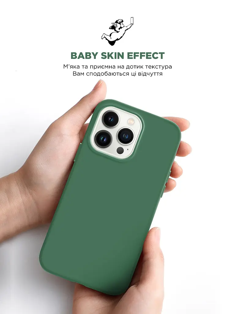 Силиконовый чехол для Apple iPhone 14 Pro, ICON2 Case, оливковый, противоударный, панель, защита всего корпуса, матовая поверхность Soft Touch, выступает над дисплеем, совместим с защитными стеклами и пленками, с микрофиброй, ArmorStandart (ARM68463) - фото 8