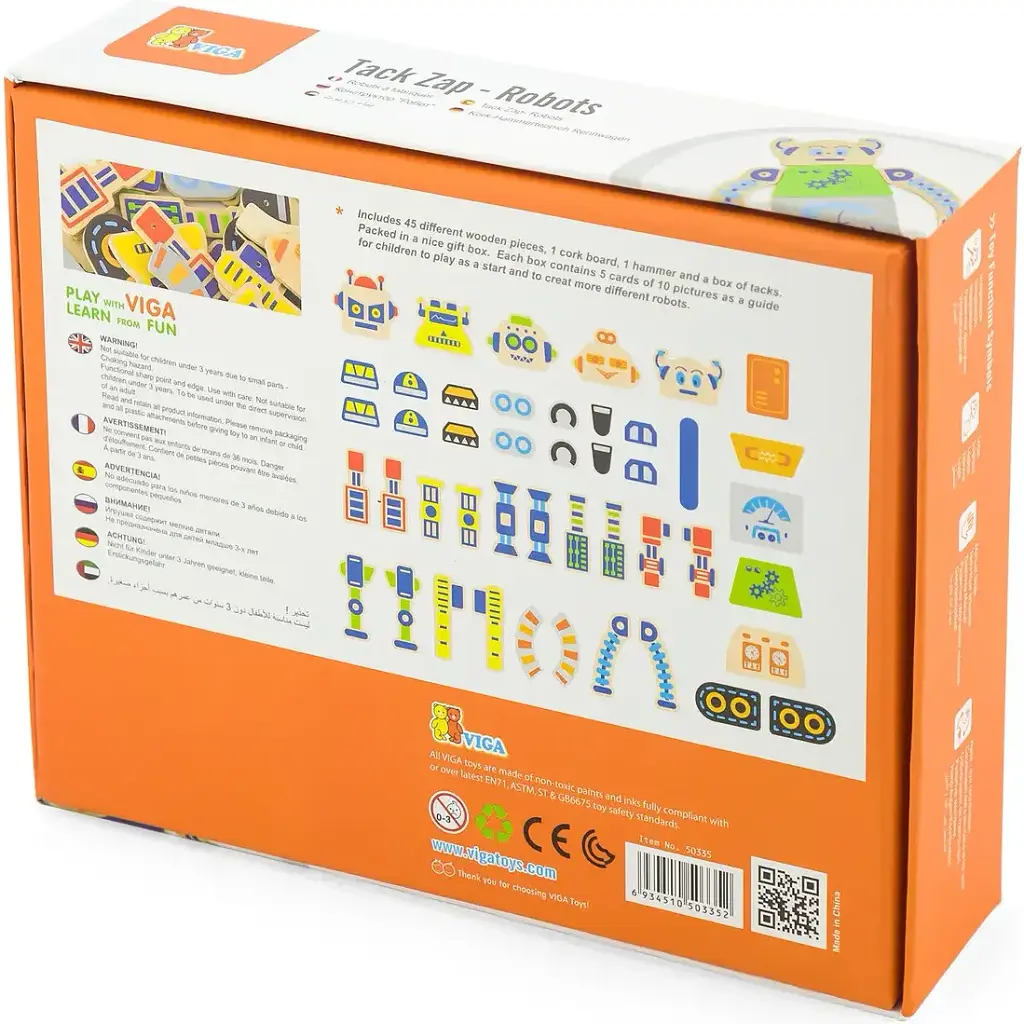 Набор для творчества Viga Toys Деревянная аппликация Робот (50335) - фото 4