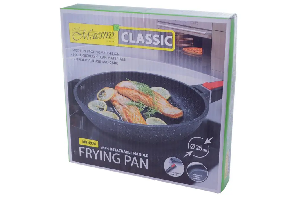 Сковорода антипригарна Maestro MR-4926 26 см Granite литий алюміній ручка, що знімається - фото 6