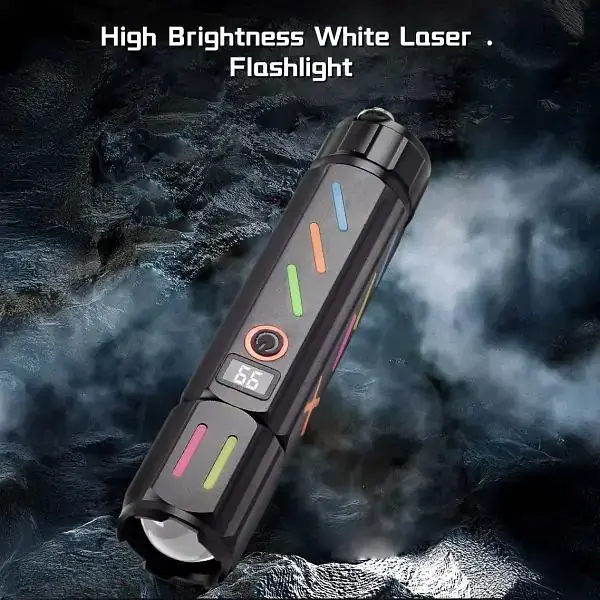 Фонарь ручной с флуоресцентной окраской 530 белый лазерный светодиод PM30-TG zoom Power Bank Черный - фото 5