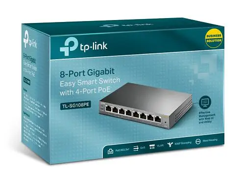 Комутатор TP-LINK TL-SG108PE, 8x100/1000 Mb/s, керування - фото 5