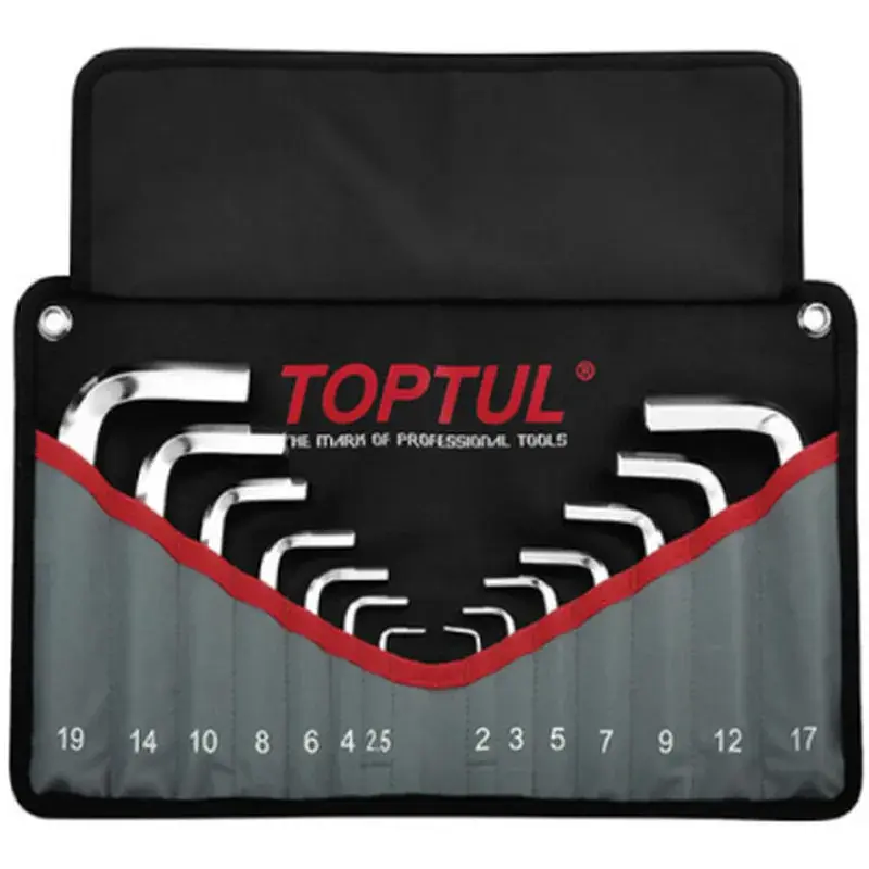 Ключ Toptul шестигранний Г-обр. 2-19мм 14шт. у чохлі (GPAQ1401)