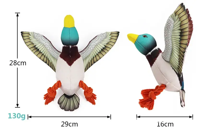 М'яка іграшка для собак Bird Shaped Squeaky Dog Plush Toy with Cotton Rope - фото 2