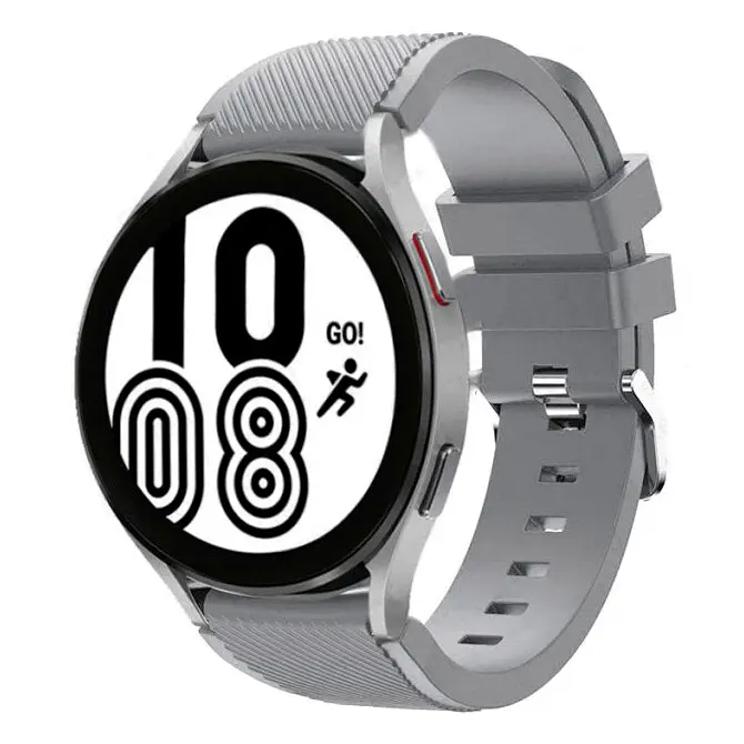 Ремінець для Samsung Galaxy Watch 5 40mm - сірий ширина кріплення 20мм силікон Watchbands Gear (W44-4WB26977888) - фото 2