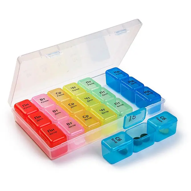 Органайзер для таблеток МВМ My Home PC-03 7 днів 17.5х10.7х2.7 см прозорий (PC-03 T) - фото 3