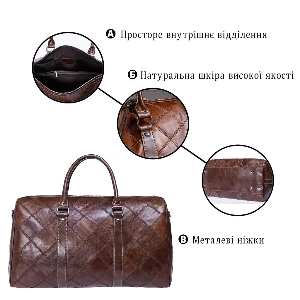 Дорожньо-спортивна сумка 14752 Vintage коричнева - фото 8