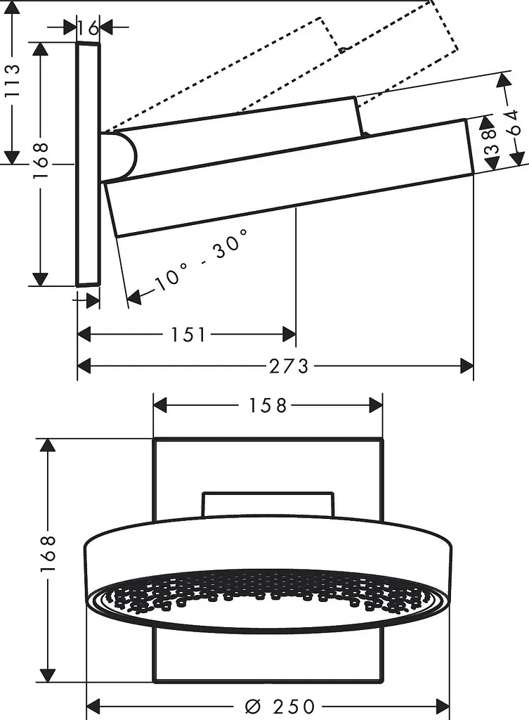 Верхній душ Hansgrohe Rainfinity 250 1jet 26226700, Білий - фото 2