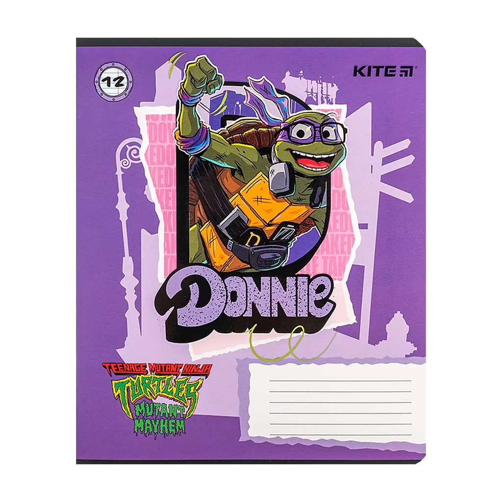 Зошит Kite Ninja Turtles, 12 аркушів, лінія (NT24-234), в асортименті - фото 9