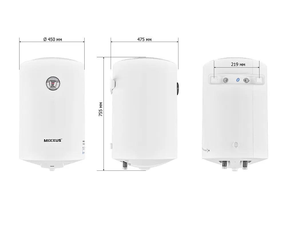 Водонагрівач "Циліндр" Mixxus EWH-07080 Round WET накопичувальний 80 л мокрий тен 1,5 kW WH0602 - фото 2