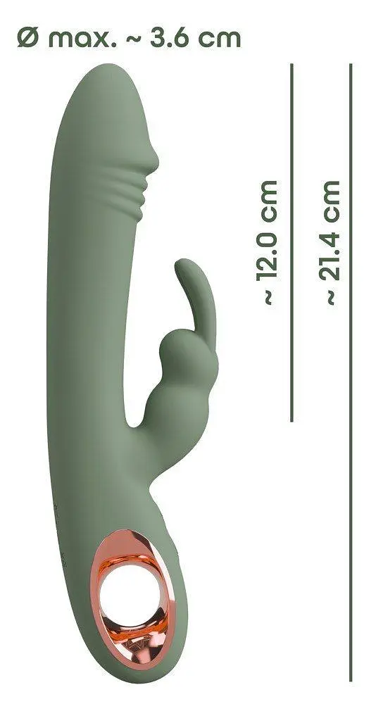Вібратор-кролик You2Toys Slim Rabbit Olive, 21.4 см (зелений) - фото 3