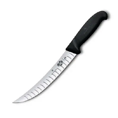 Кухонний ніж Victorinox Fibrox Butcher лезо 25см вузьке ріфл. з чорн. ручкою - фото 2