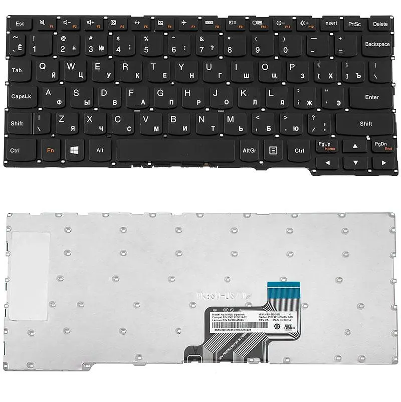 Клавіатура для ноутбука LENOVO (IdeaPad 300S-11IBR) rus чорний без фрейму