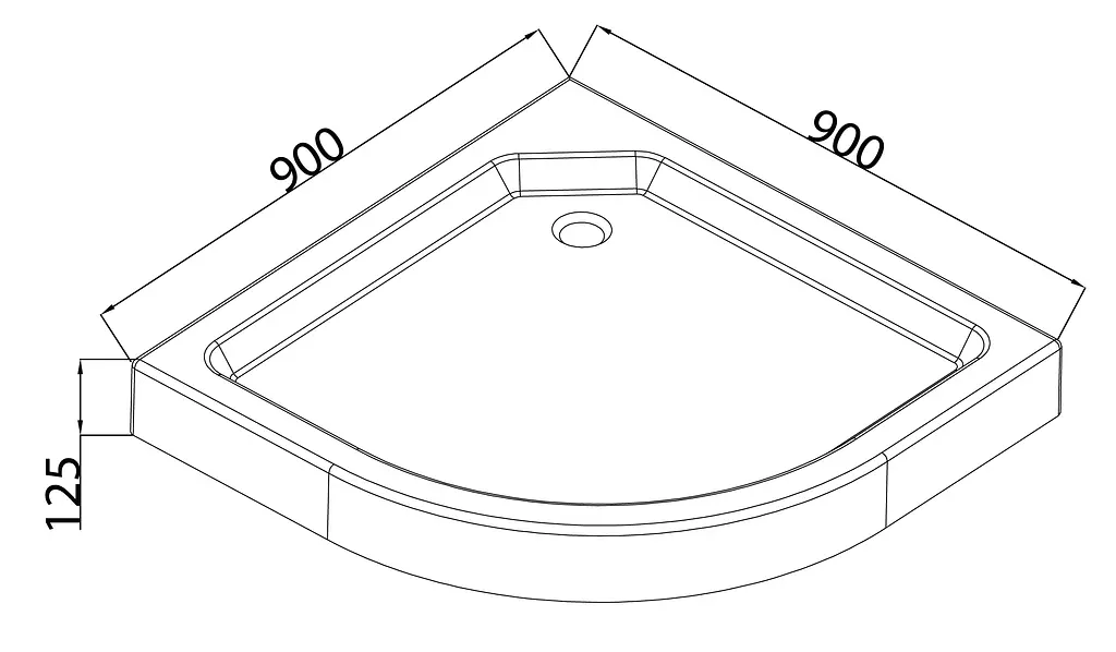 Душовий піддон із сифоном Mixxus Plain ST01-90x90x13 діаметр зливу 52 мм MI6916 Білий - фото 2