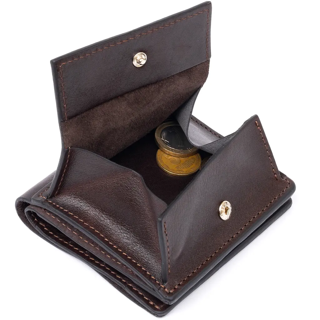 Мужской кожаный кошелек Grande Pelle 9.5х10х2 см acs0016031 - фото 5