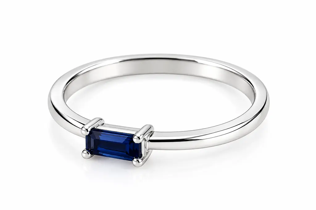 Каблучка Jewellery Continent з білого золота із сапфіром 19.5 (К-0922) - фото 2