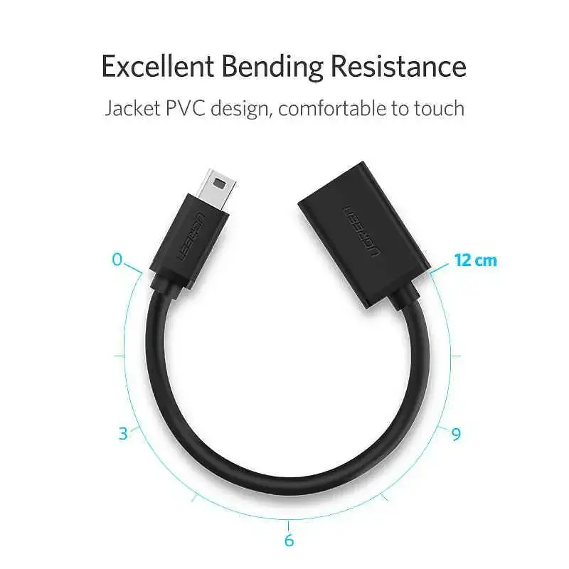 Кабель адаптер для компьютера Ugreen US249 Mini USB Male to USB Female OTG Cable (10383) - фото 2