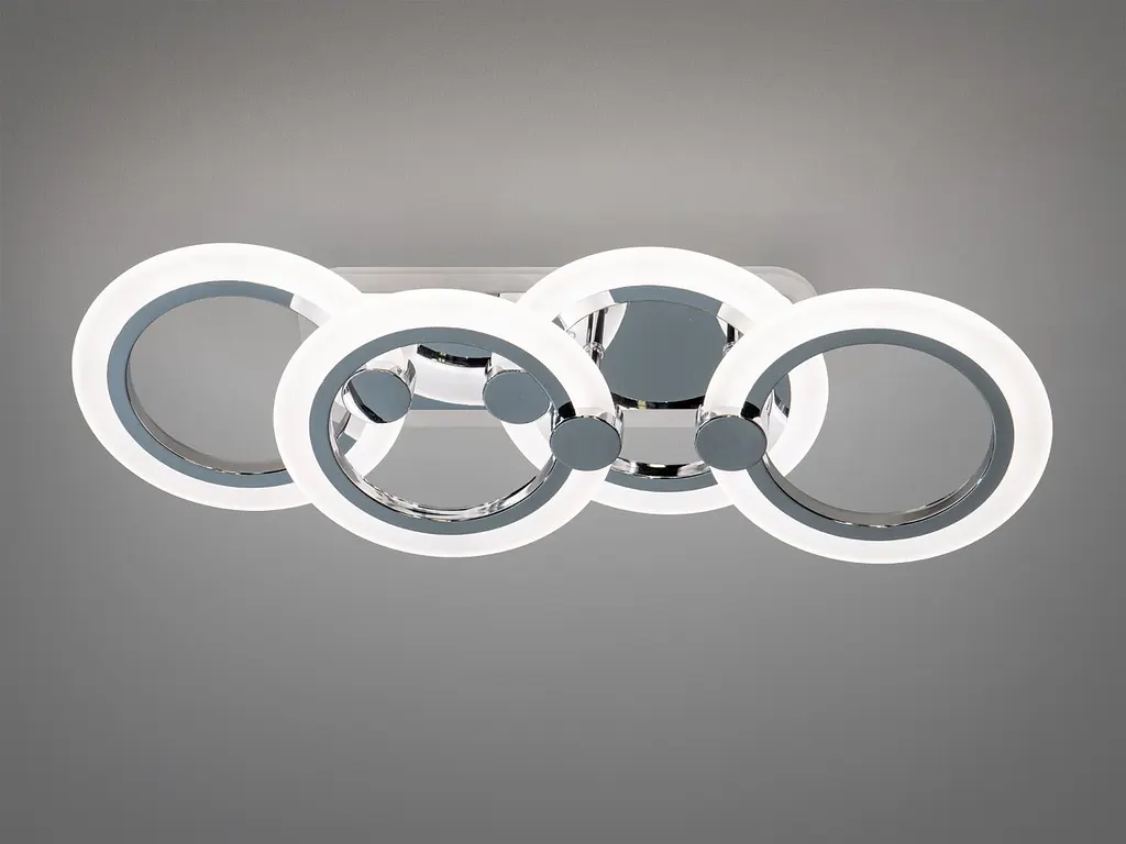 Стельовий світильник Diasha HA8022-2+2HRLED3 хром три LED кільця - фото 3