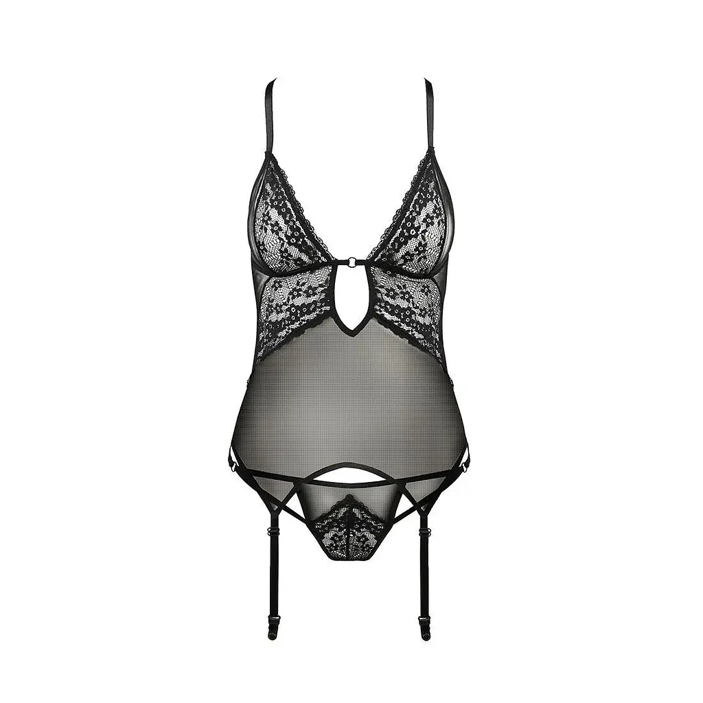 Корсет з декольте Passion ERZA CORSet black L/XL - фото 3